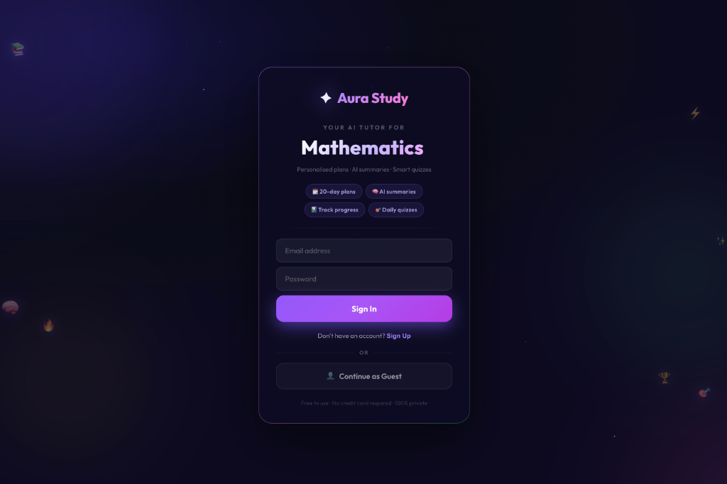 Aura Welcome Screen
